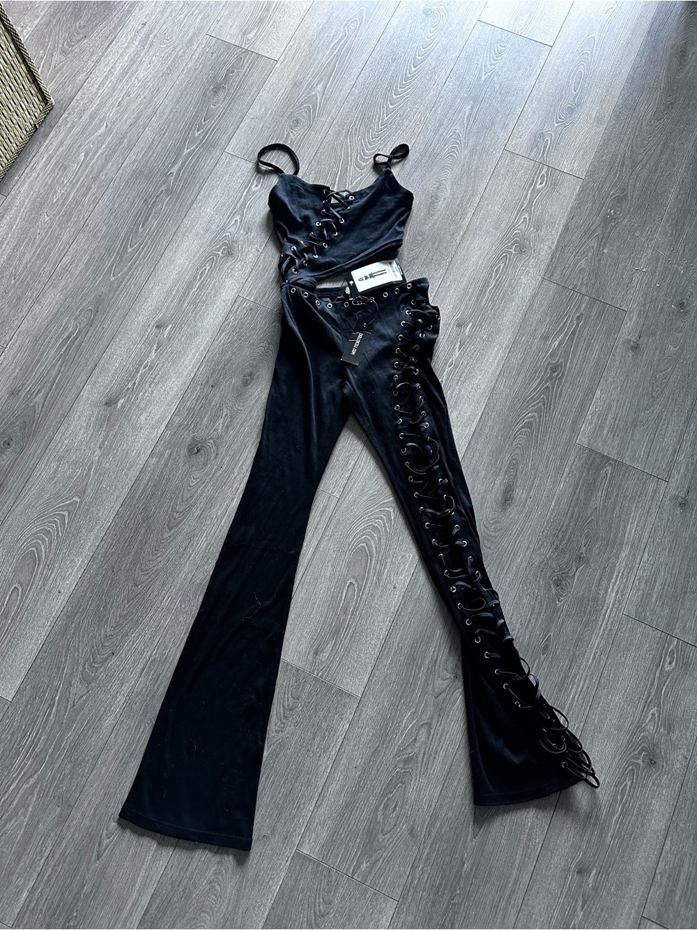 Black Lace-Up Jumpsuit